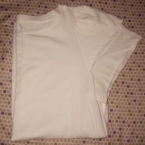 LOFT White tee with ruffle sleeve